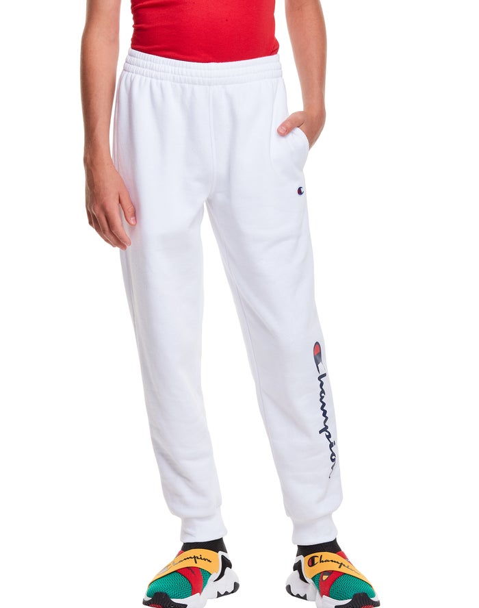 Champion Fleece Script Logo Joggingbroek Jongens - Wit - Belgie 2841JTFYW